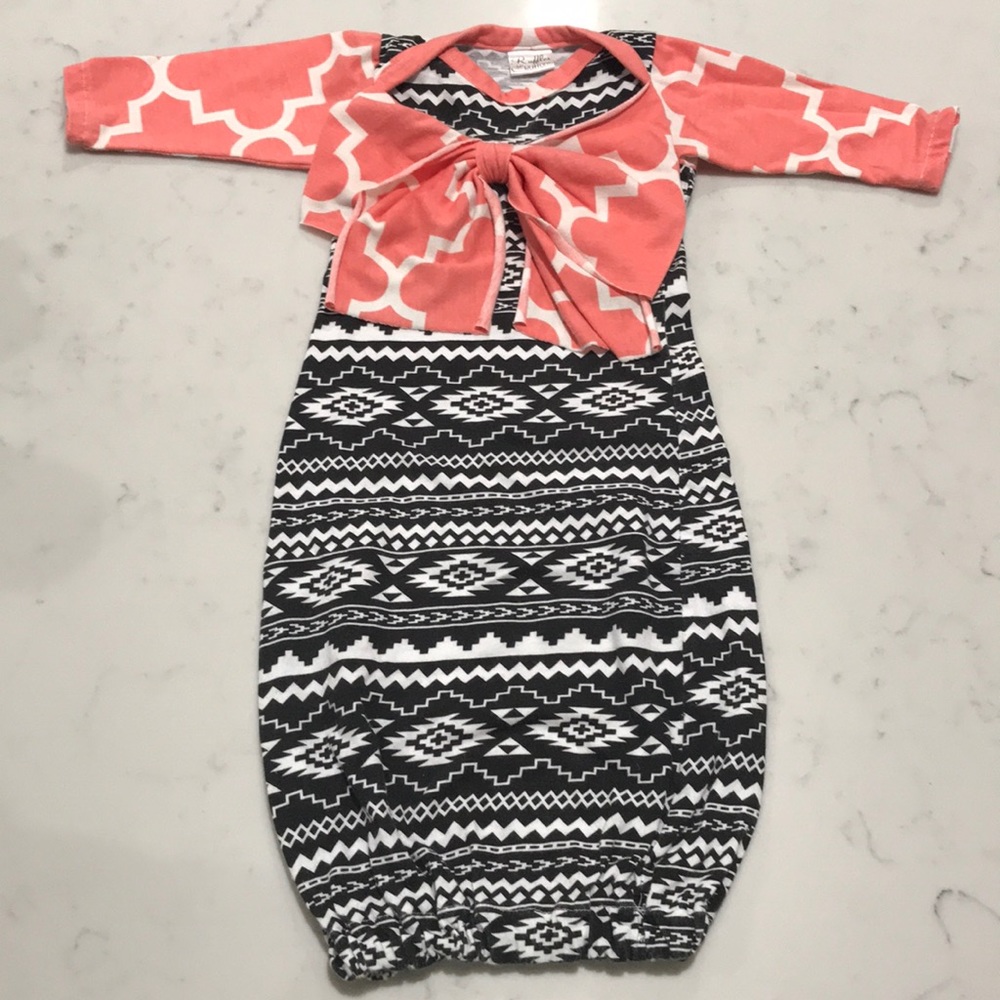 Ruffles & Buttons baby girl 0-3 layette gown